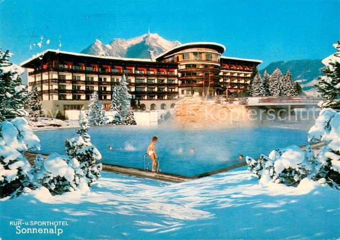 Sonthofen Oberallgaeu Kur- und Sporthotel Swimming Pool Winterpanorama Alpen