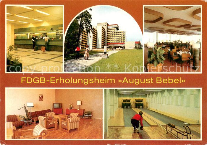 Friedrichroda FDGB Erholungsheim August Bebel Empfangshalle Cafe Fernsehraum Keg