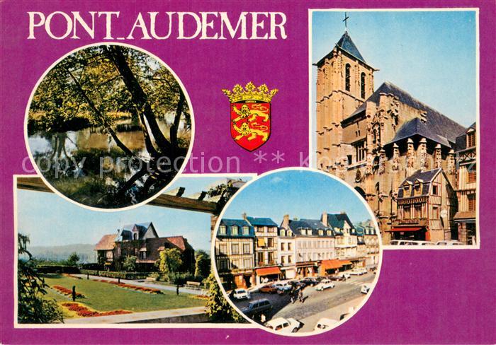 Pont-Audemer Bords de la Risle Eglise Jardin public