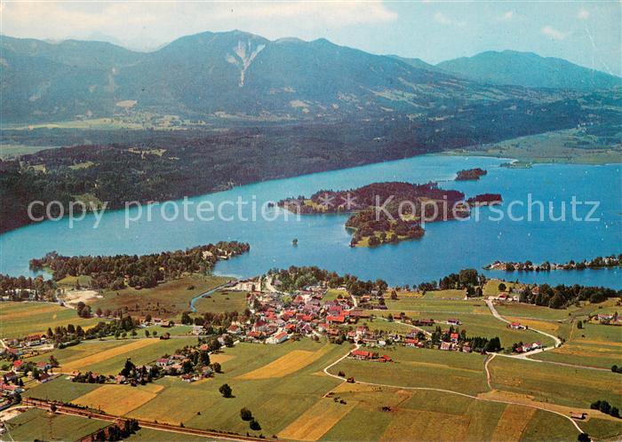Seehausen Staffelsee mit Insel Woerth Grosse Birke Halbinsel Burg Insel Buchau F