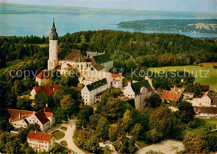 Kloster Andechs Blick zum Ammersee Fliegeraufnahme