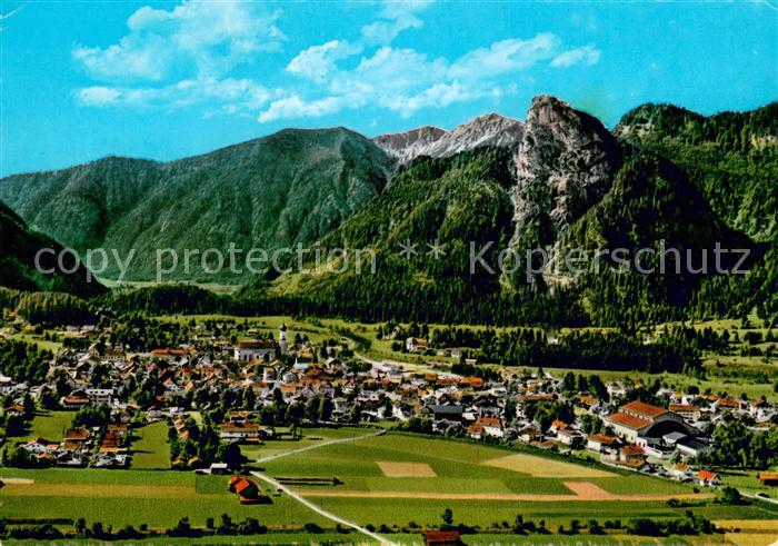 OBERAMMERGAU Bayern Panorama Blick gegen Kofel Fliegeraufnahme