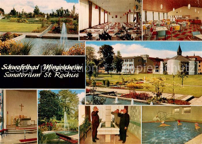 Mingolsheim Schwefelbad Sanatorium St. Rochus Restaurant Kapelle Hallenbad