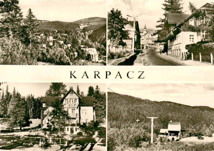 Karpacz Widok ogolny Dom Wypoczynkawy FWP Syrena I Ulica 1 Maja Stacja wyciagu k