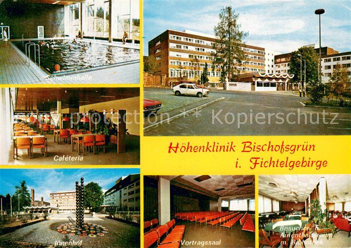 Bischofsgruen Hoehenklinik Schwimmhalle Cafeteria Innenhof Vortragssaal Biblioth