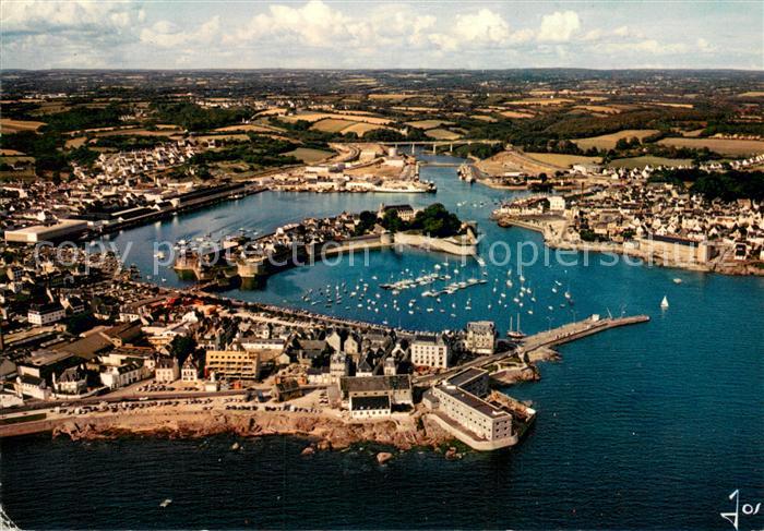 Concarneau Finistere Vue generale aerienne sur le port et la ville close