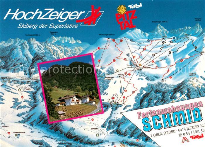 Jerzens Panorama mit Hochzeiger Ferienwohnungen Schmid