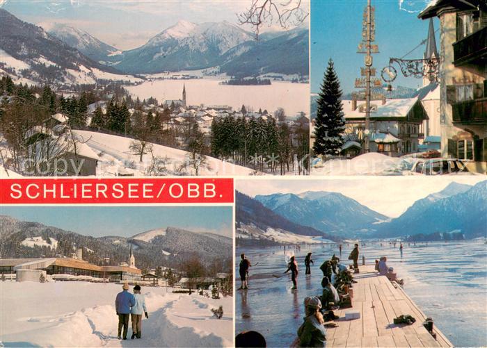 Schliersee Winterpanorama Ortsmotiv Eislaufen