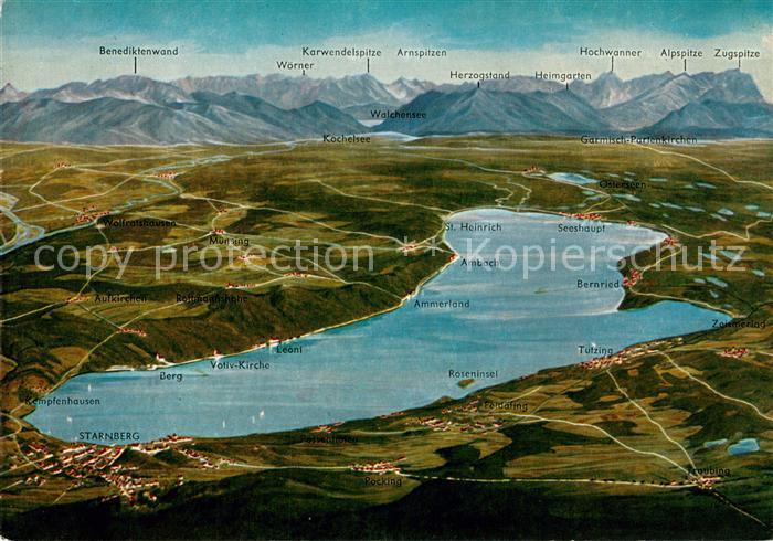 Starnbergersee Fliegeraufnahme