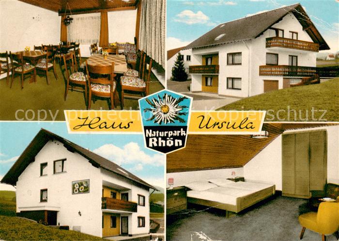 Hilders Rhoen Haus Ursula Pension Gastraum Zimmer