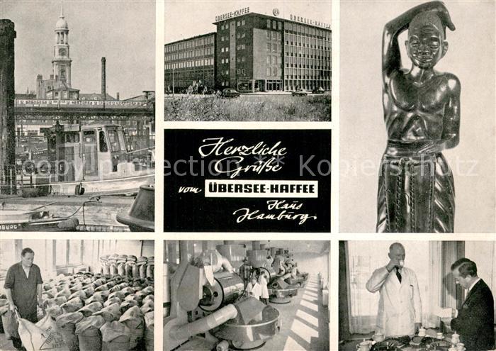 HAMBURG CITY uebersee Kaffee Haus Hamburg Statue Hafen Michel