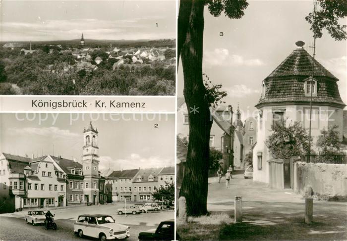 Koenigsbrueck Ortsuebersicht Rathaus Karl Marx Platz Wohnhaus Pavillon Denkmalsc