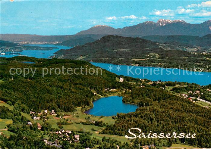 Saissersee Jeserzersee gegen Woerthersee und Karawanken Fliegeraufnahme