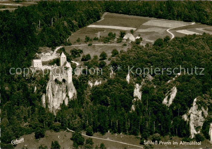 Riedenburg Altmuehltal Schloss Prunn Fliegeraufnahme