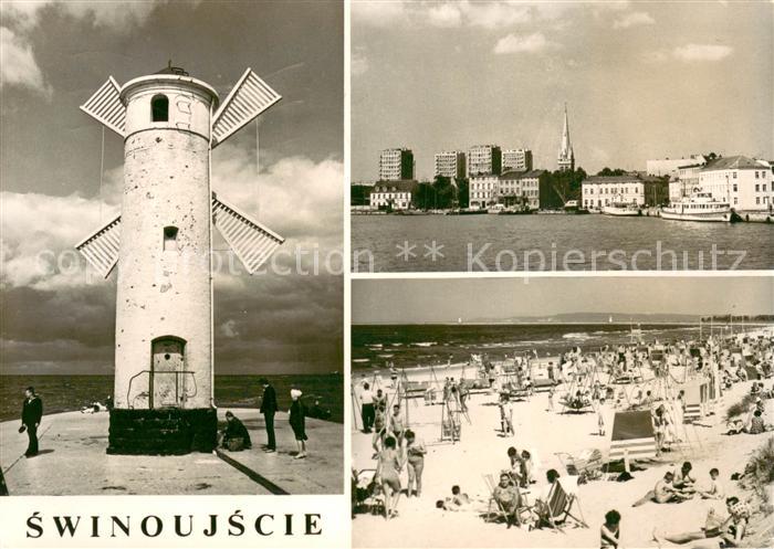 Swinoujscie Swinemuende Muehlenbake Mole Faehrhafen Strand