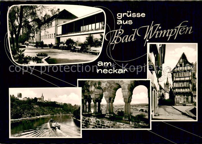 Bad Wimpfen Teilansichten Partie am Neckar Arkaden Altstadt Fachwerkhaus