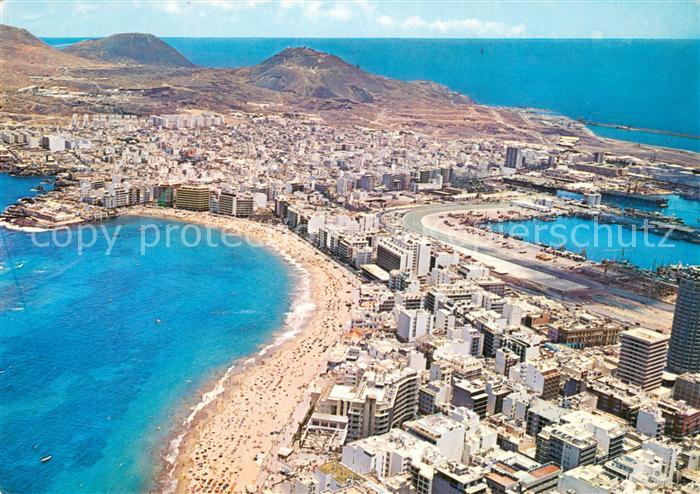 Las Palmas Gran Canaria Playa y puerto vista aérea