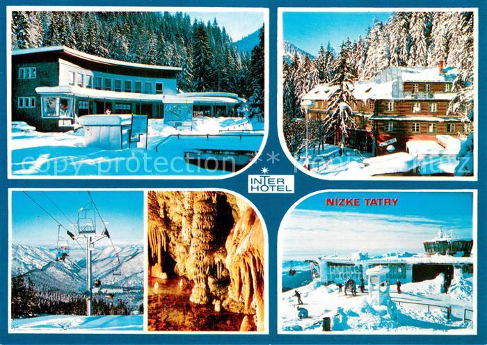 Demaenovska Dolina Berghotels Niedere Tatra Sessellift Winterpanorama Tropfstein
