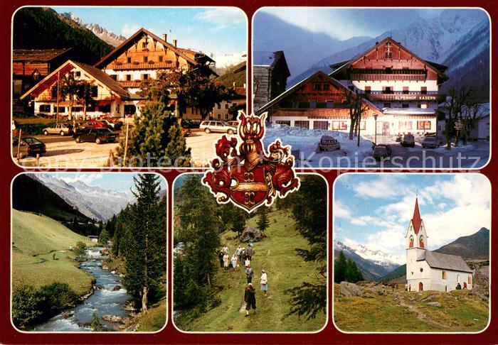 Prettau Alpengasthof Kasern Wappen Bergbach Wandern Kirche Alpen