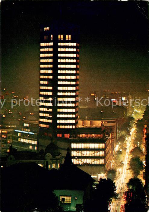 Beograd Belgrad Palata Beogradanka Stadtpanorama bei Nacht
