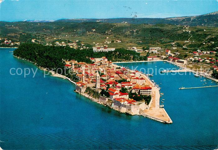 Rab Croatia Halbinsel Hafen Fliegeraufnahme