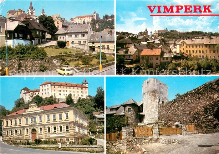 Vimperk Stadtansichten Schloss Stadtmauer
