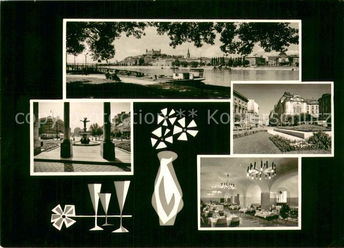 Bratislava Pressburg Pozsony Restauracia Reduta Motive Innenstadt Brunnen Uferpr