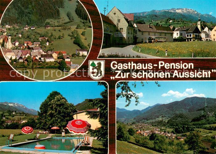 St Gallen Steiermark Gasthof Pension Zur schoenen Aussicht Swimming Pool Landsch