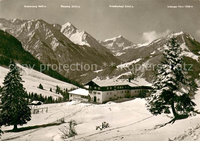 Oberjoch Hotel Haus Ingeburg auf der Hoehe Winterimpressen Allgaeuer Alpen