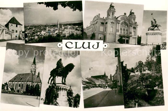 Cluj-Napoca Klausenburg Kolozsvar Teilansichten Kirchen Reiterstandbild