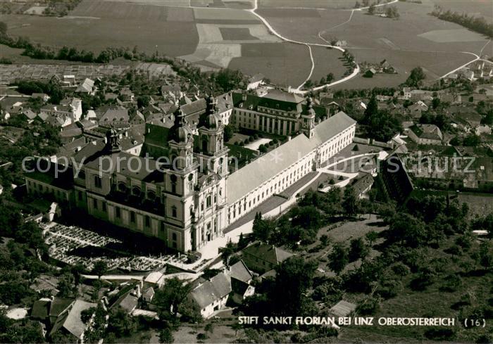 Linz Donau Stift Sankt Florian Fliegeraufnahme