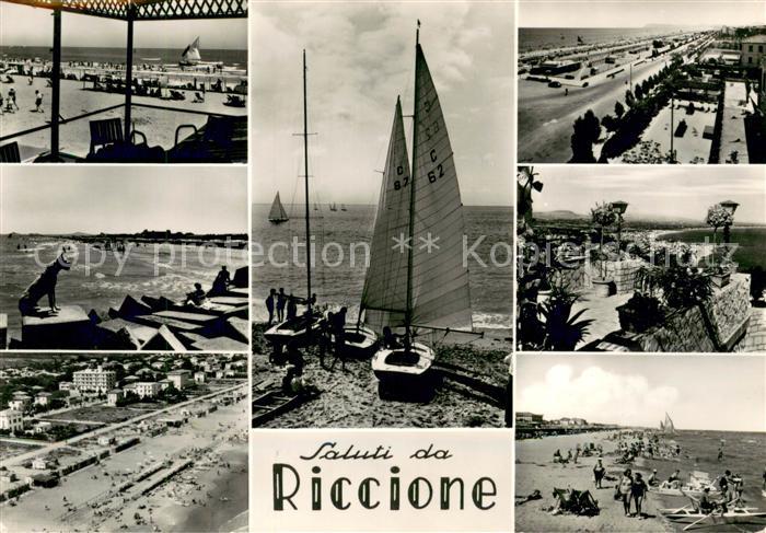 Riccione Strandpartien Segelboote