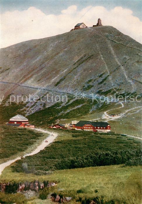 Schneekoppe Snezka Schlesierhaus und Riesenbaude