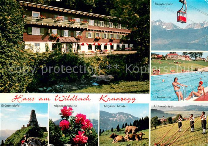 Kranzegg Haus am Wildbach Gruentenbahn Schwimmbad Gruentengipfel Alpenrose Allga
