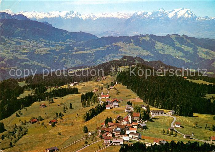 Sulzberg Vorarlberg Fliegeraufnahme mit Schweizer Berge