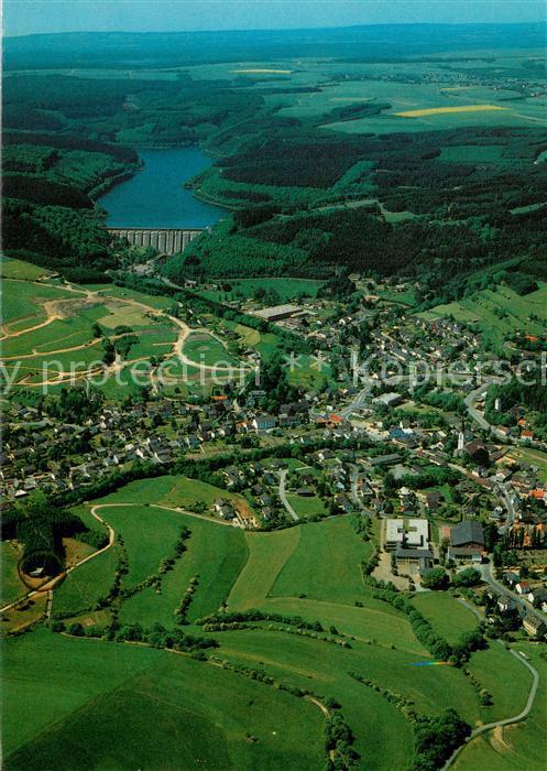 Hellenthal Eifel Fliegeraufnahme mit Olef Talsperre