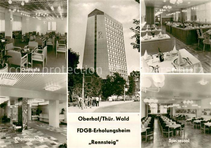 Oberhof Thueringen FDGB Erholungsheim Rennsteig Dachcafe Restaurant Empfangshall