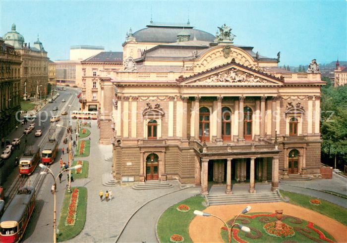 Brno Bruenn Roosevelte Street and the Mahen Theatre