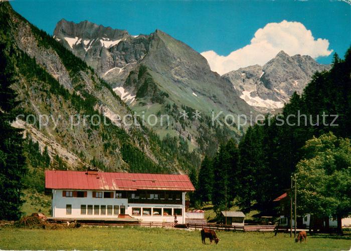 Oberstdorf Oytalhaus mit Schneck und Grosser Wilder Allgaeuer Alpen