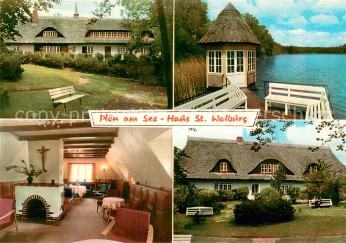 Ploen See Haus St. Walburg Gastraum Bootssteg Pavillon Seenlandschaft Holsteinis