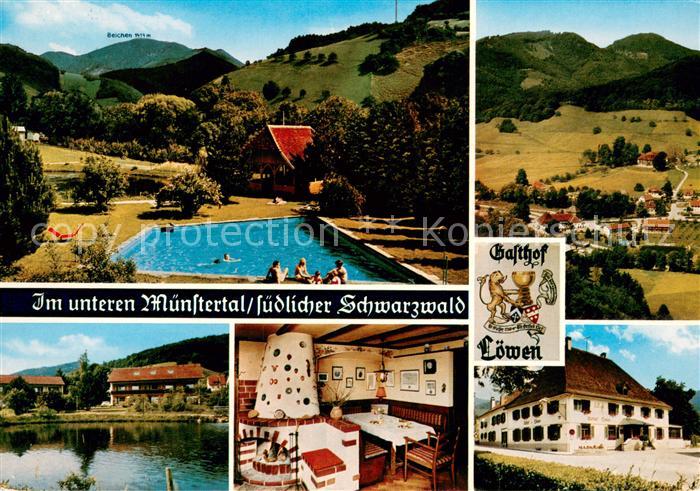 Muenstertal Schwarzwald Hotel Gasthof zum Loewen Gastraum Swimming Pool Landscha