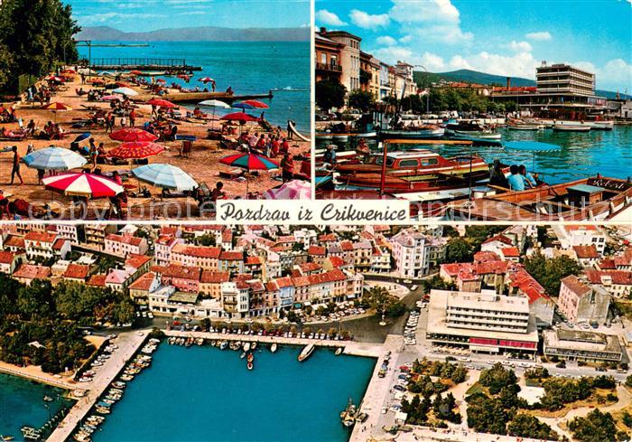 Crikvenica Kroatien Strand Hafen Fliegeraufnahme