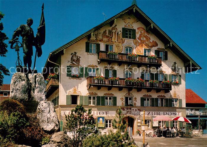 Kochel See 600 Jahre Gasthof zur Post Wandmalerei Huber Karte Nr. 8482