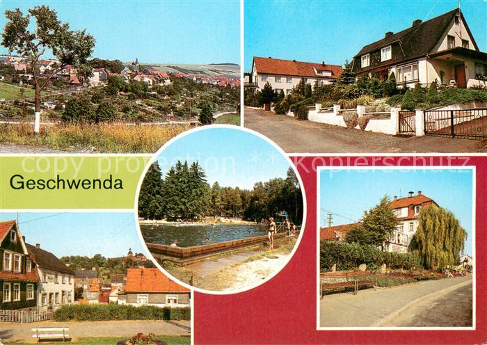 Geschwenda uebersicht Weisser Stein Am Rasen Waldbad Parkanlage im Zentrum