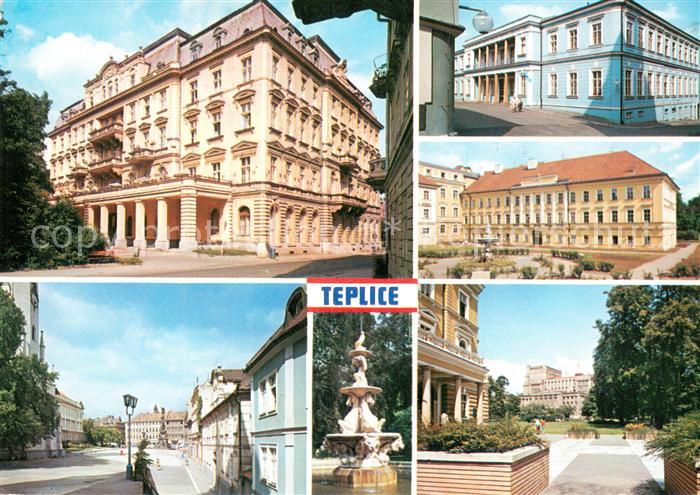 Teplice Ceskoslovenske statni lazne Stadtmotive Gebaeude Brunnen