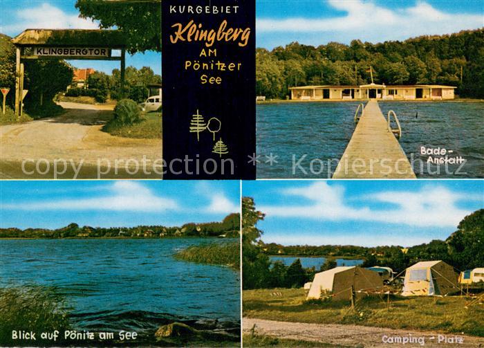 Poenitz See Kurgebiet Klingberg am Poenitzer See Badeanstalt Campingplatz Uferpa
