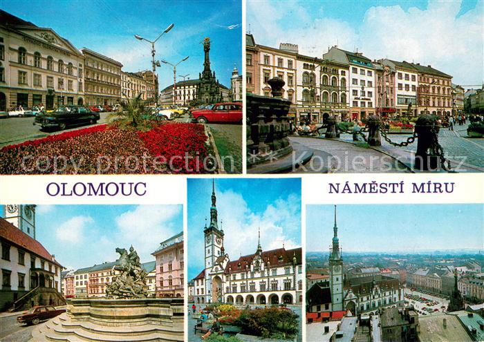 Olomouc Motive Innenstadt Platz Brunnen Kirche Rathaus