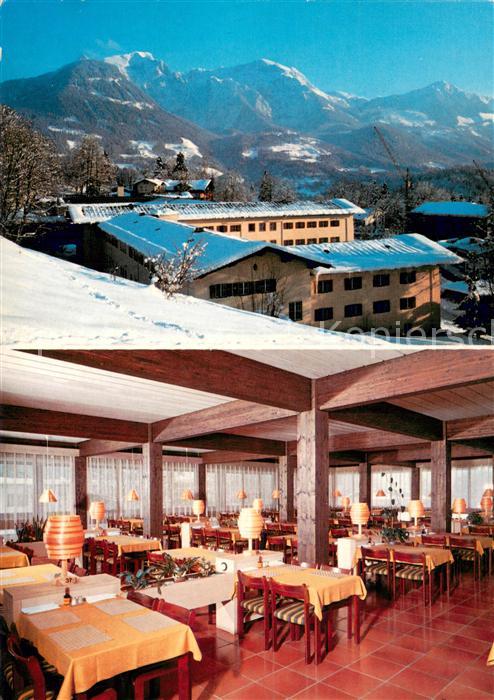 BERCHTESGADEN Bayern Kurklinik in der Stanggass Restaurant Blick zu Goell und Br