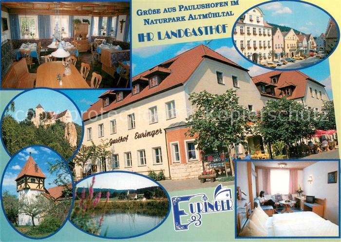 Paulushofen Gasthof Euringer Zimmer Gaststube Schloss Turm Naturpark Altmuehltal