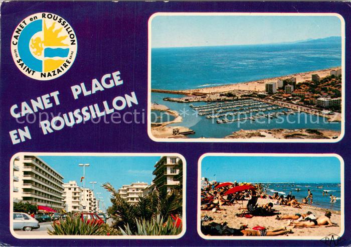 Canet-en-Roussillon Le port La place de la Mediterranee La plage